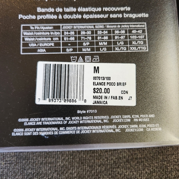 NEW Jockey Elance Poco Briefs Undrrwear Mens Medium 2 Pack Lot White 100% Cotton - Picture 3 of 4